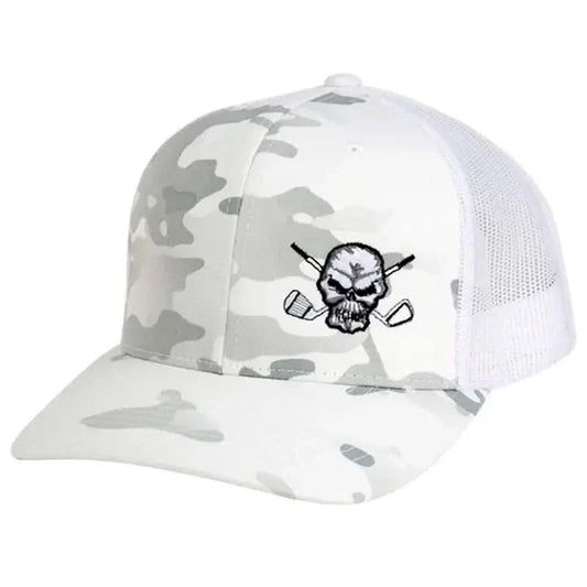 Camo Trucker Golf Hat (White) by Tattoo