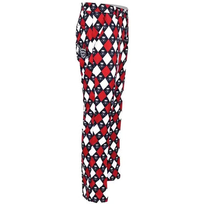 Monster ProCool Argyle Men's Golf Pants (Red/Black/White)
