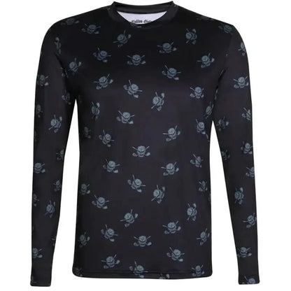 Golf Long Sleeve Undershirt with Skulls (Black/Charcoal)