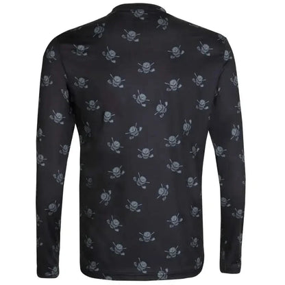 Golf Long Sleeve Undershirt with Skulls (Black/Charcoal)