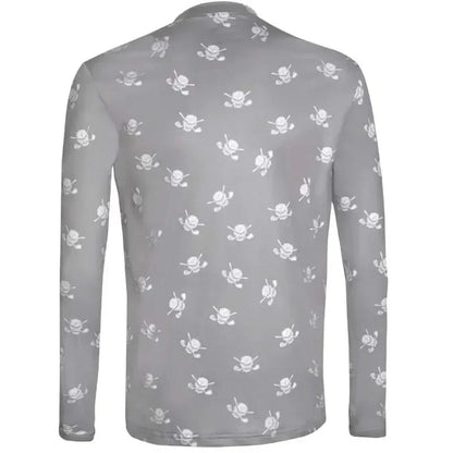 Golf Long Sleeve Undershirt with Skulls (Grey/White)