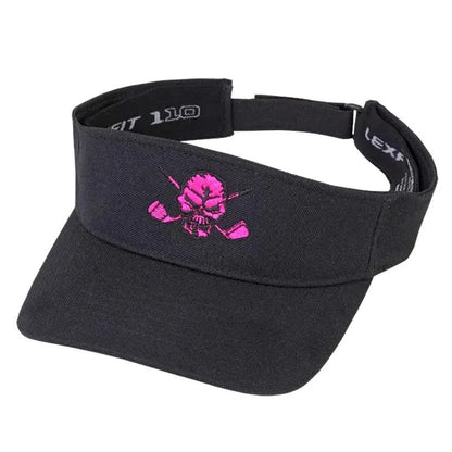 Golf Visor with Skull Design (Black/Pink)