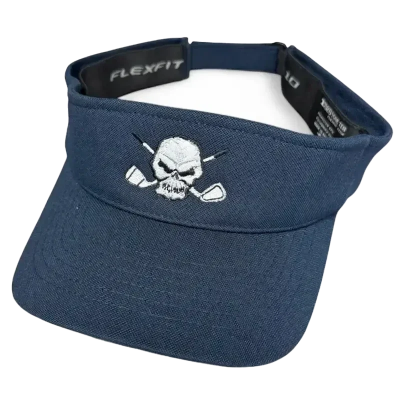 Golf Visor with Skull Design - Navy