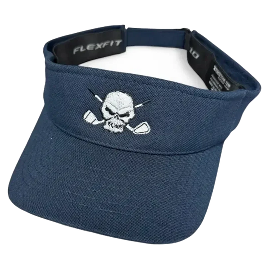Golf Visor with Skull Design - Navy