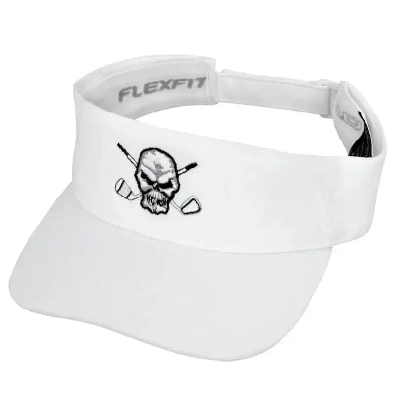 Golf Visor with Skull Design (White)