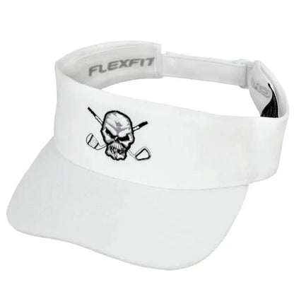 Golf Visor with Skull Design (White)