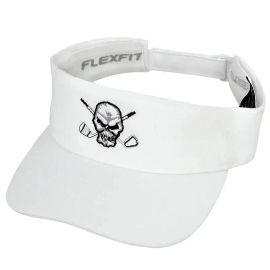 Golf Visor with Skull Design (White)