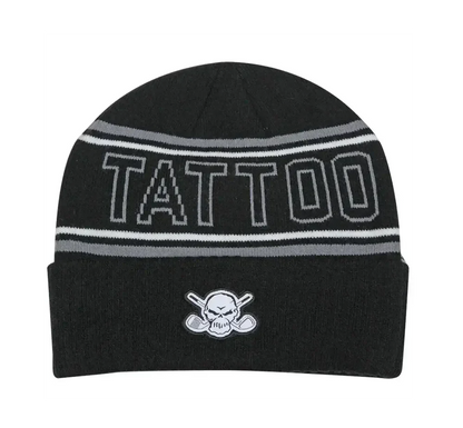 Cuffed 'Tattoo' Knit Beanie (Tattoo Black)