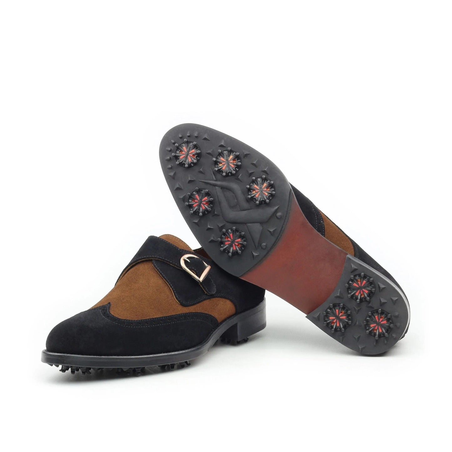 hagen-single-monk-golf-shoes-men-gulf-two-tone-shoe-spiked-sole-907 - GOLF LEAGUE