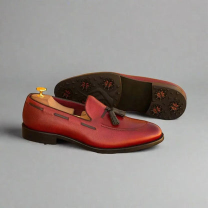 harbor-loafer-golf-shoes-men-red-leather-tassel-loafers-974 - GOLF LEAGUE