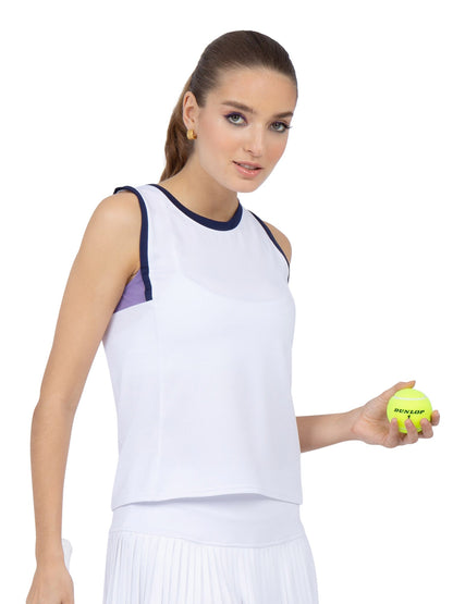 Harper Performance Tank - White/Lavender Combo