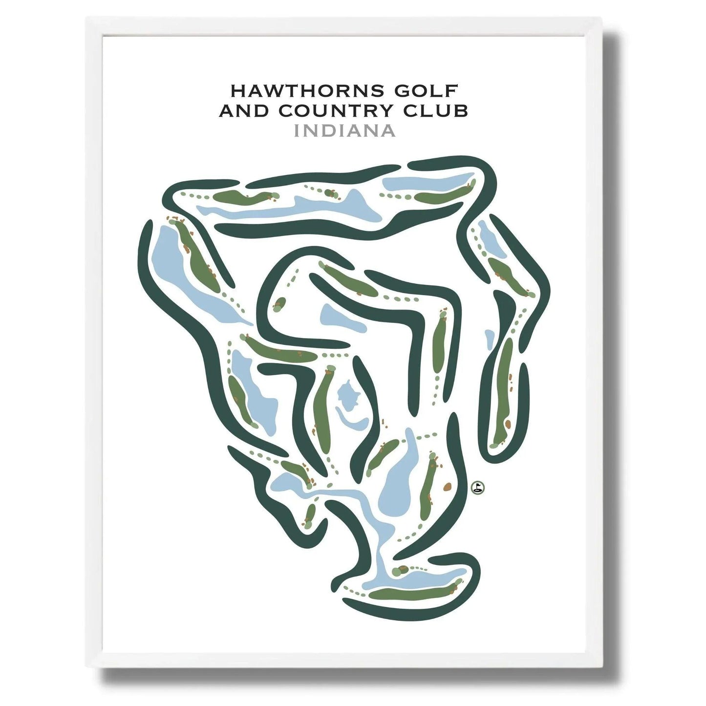 Hawthorns Golf and Country Club, Indiana - Printed Golf Courses