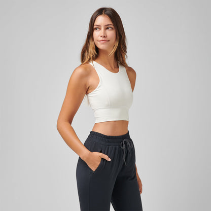 High Neck Pocket Long Bra