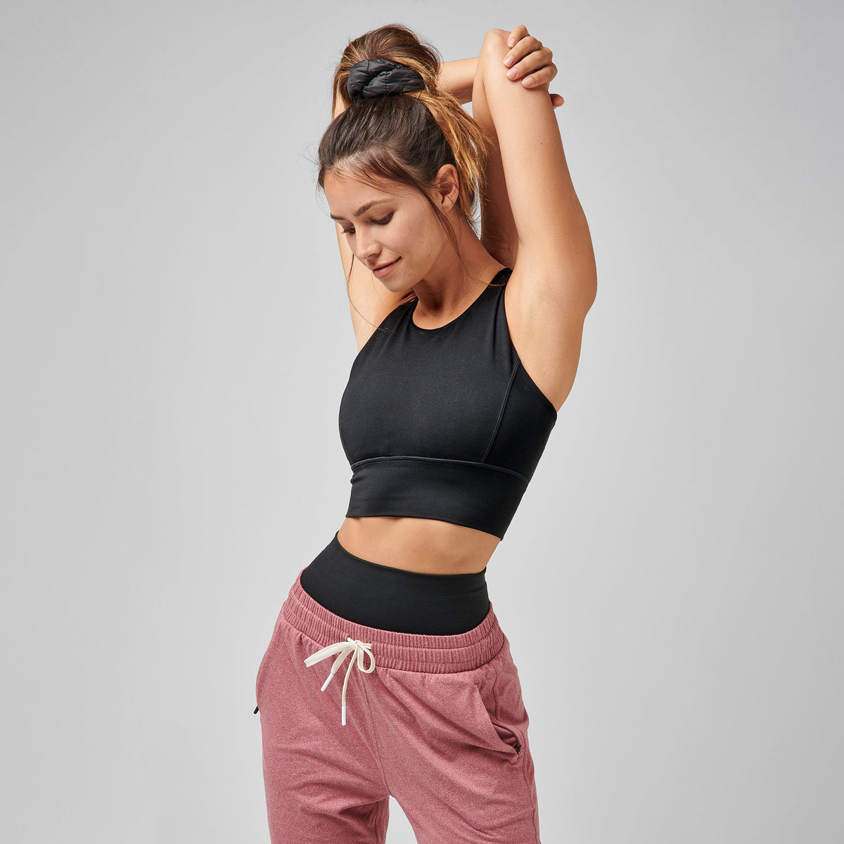 High Neck Pocket Long Bra