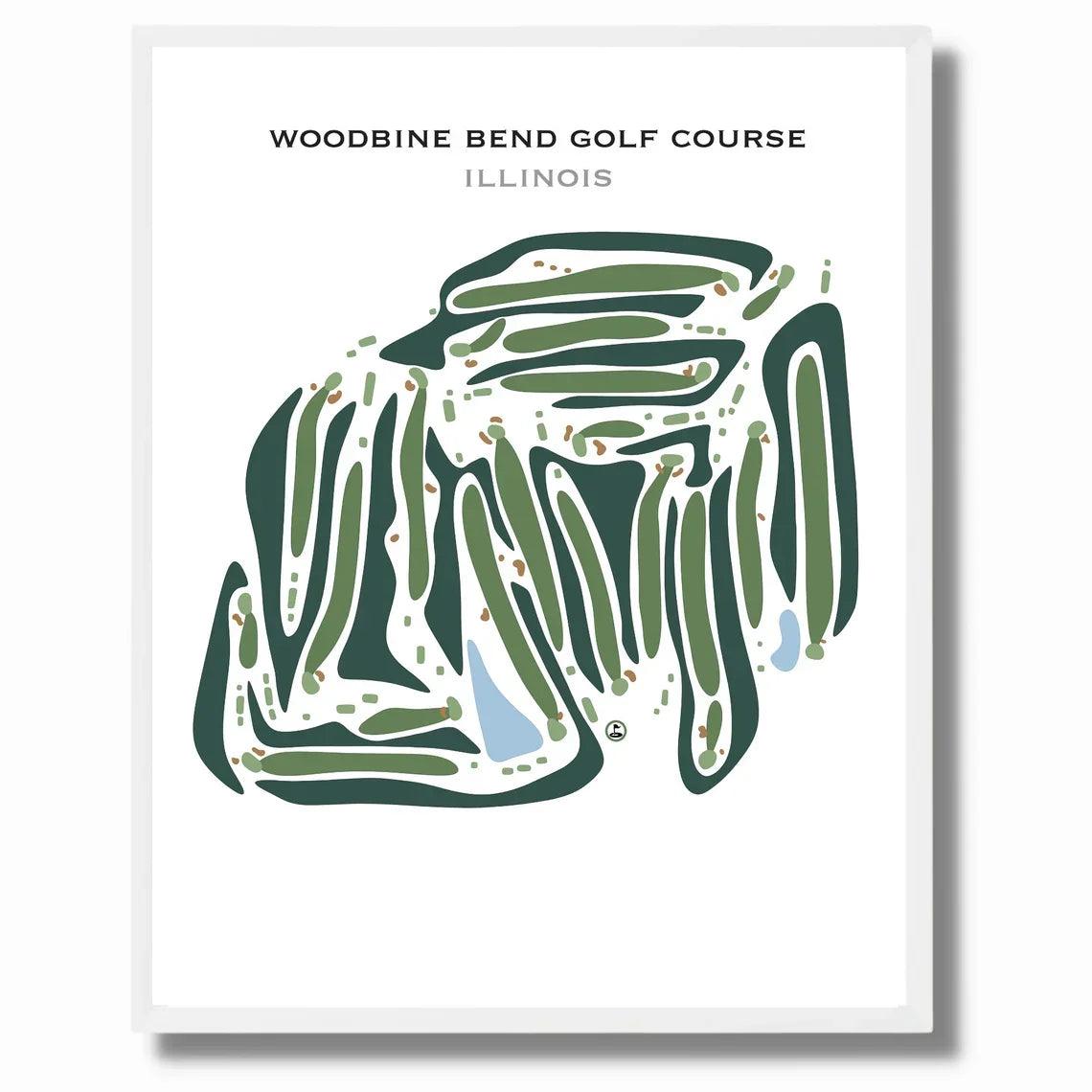 Woodbine Bend Golf Course, Illinois - Printed Golf Courses