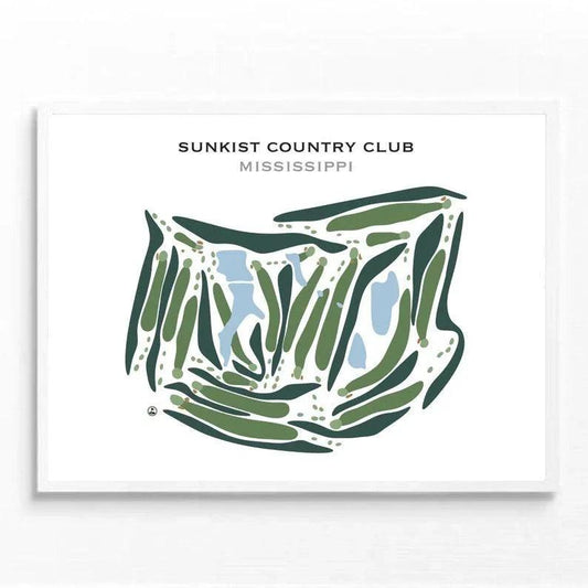Sunkist Country Club, Mississippi - Printed Golf Courses