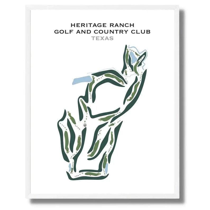 Heritage Ranch Golf and Country Club, Texas - Printed Golf Courses