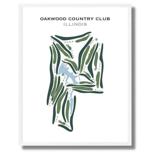 Oakwood Country Club, Illinois - Printed Golf Courses