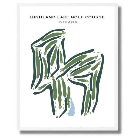 Highland Lake Golf Course, Indiana - Printed Golf Courses