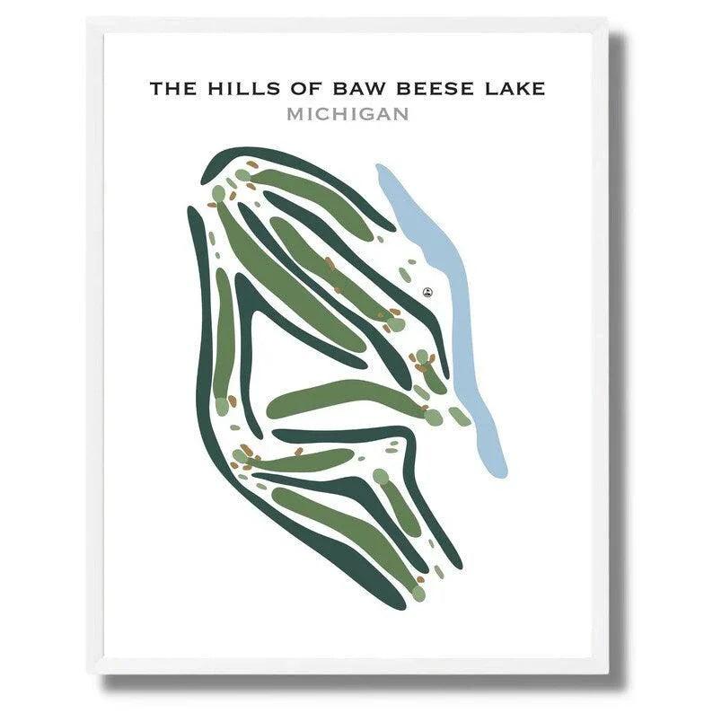 The Hills of Baw Beese Lake, Michigan - Printed Golf Courses