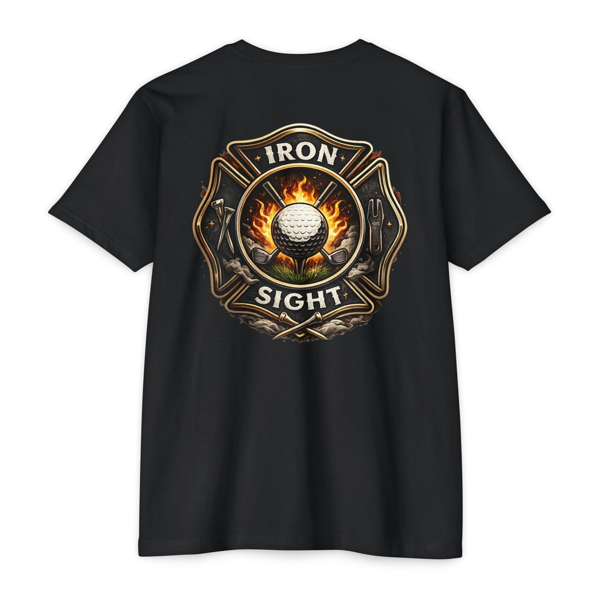 Vintage Firefighter Golf T-Shirt — Iron Sight Golf