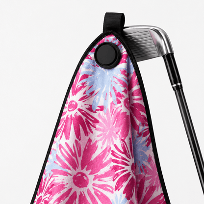 Island Bloom Magnetic Golf Towel | 16" x 24" Floral Golf Bag Towel