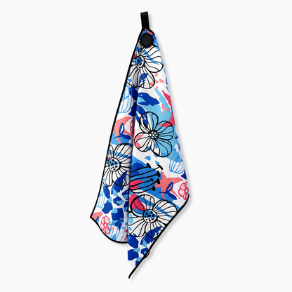 Island Bloom Magnetic Golf Towel | 16" x 24" Floral Golf Bag Towel