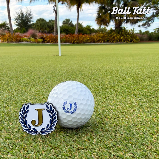 J  Monogram & Ball Marker - Blue