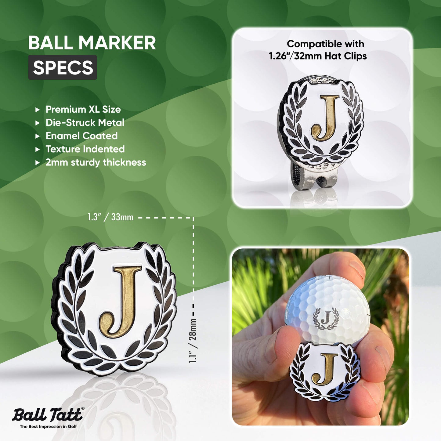 J Monogram & Ball Marker