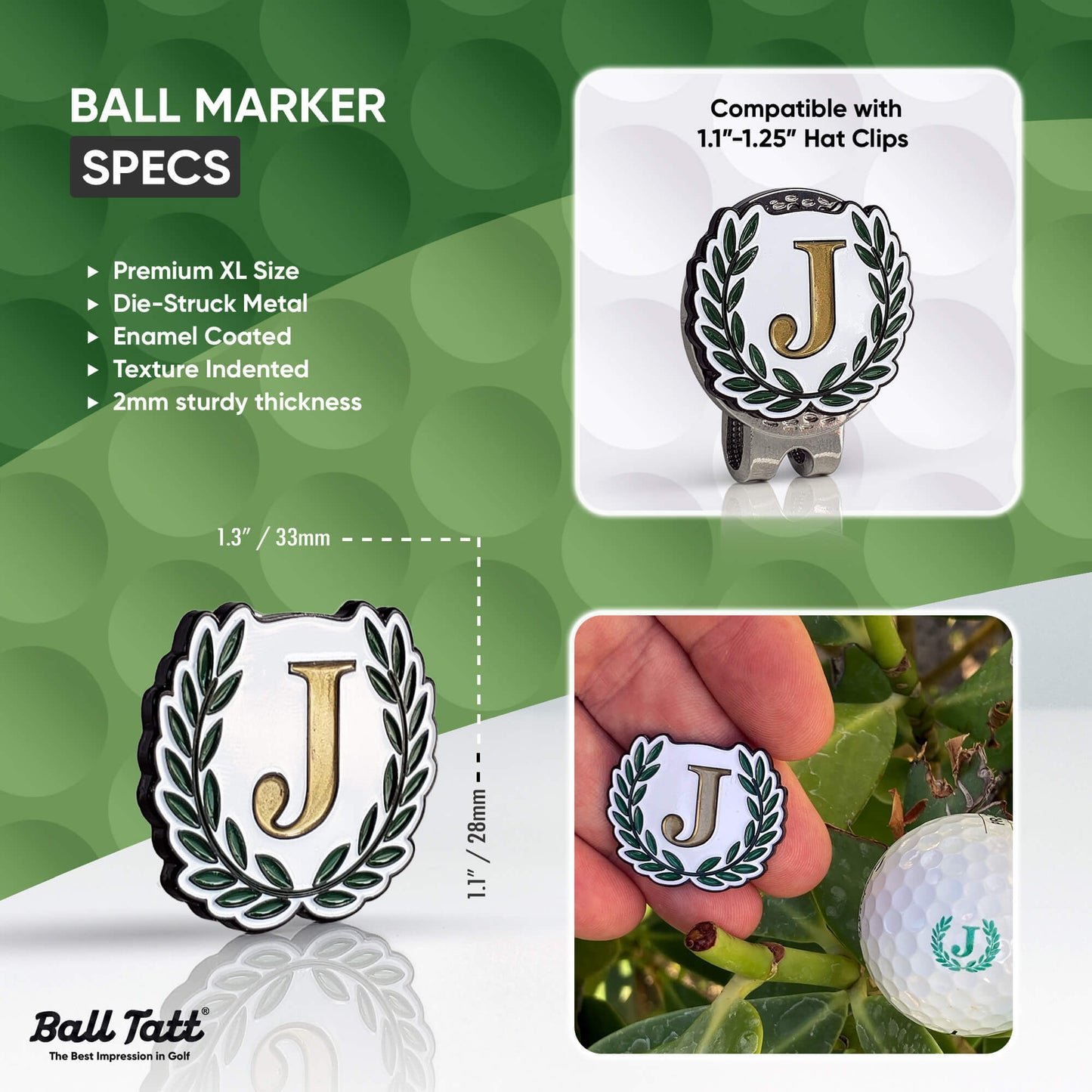 J Monogram w/ Ball Marker