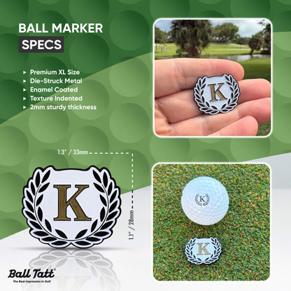 K Monogram Ball Marker Set