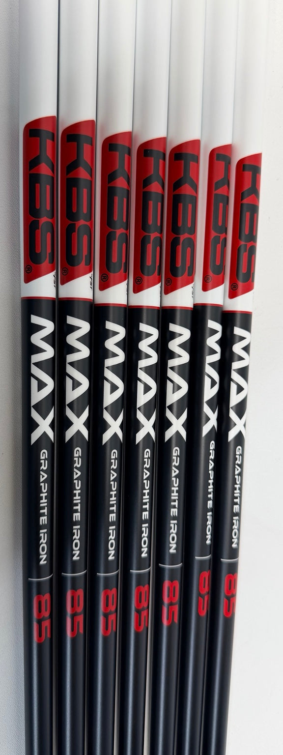 KBS NEW MAX 85g Stiff Graphite Iron Shafts 7pc .370 Parallel Tip 41"