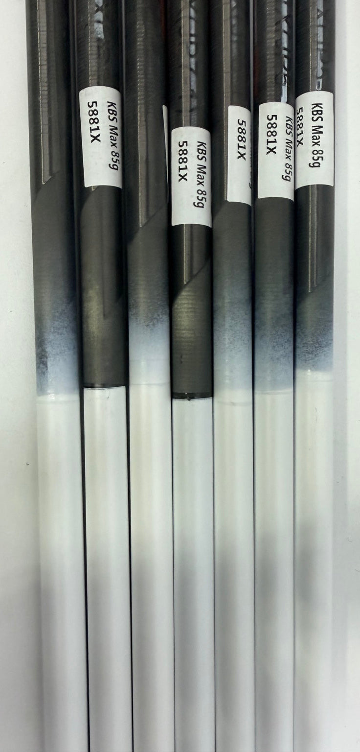 KBS NEW MAX 85g Stiff Graphite Iron Shafts 7pc .370 Parallel Tip 41"