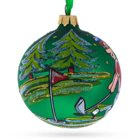 Golf Player Glass Ball Christmas Ornament 3.25 Inches - GOLF LEAGUE