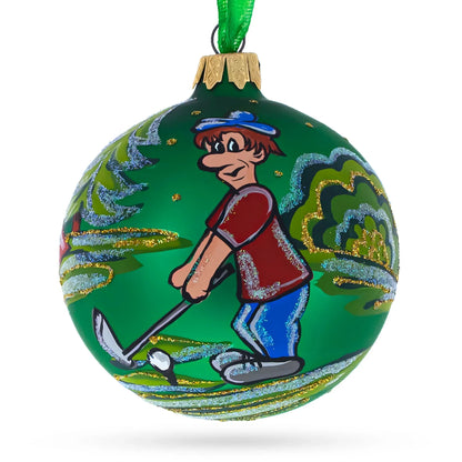 Golf Player Glass Ball Christmas Ornament 3.25 Inches - GOLF LEAGUE