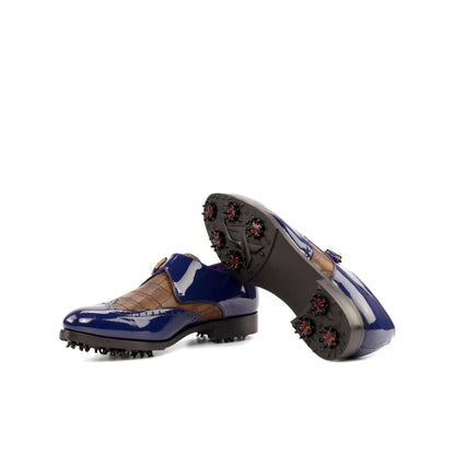 lambo-single-monk-golf-shoes-ii-wholesale-pair-blue-brown-812 - GOLF LEAGUE