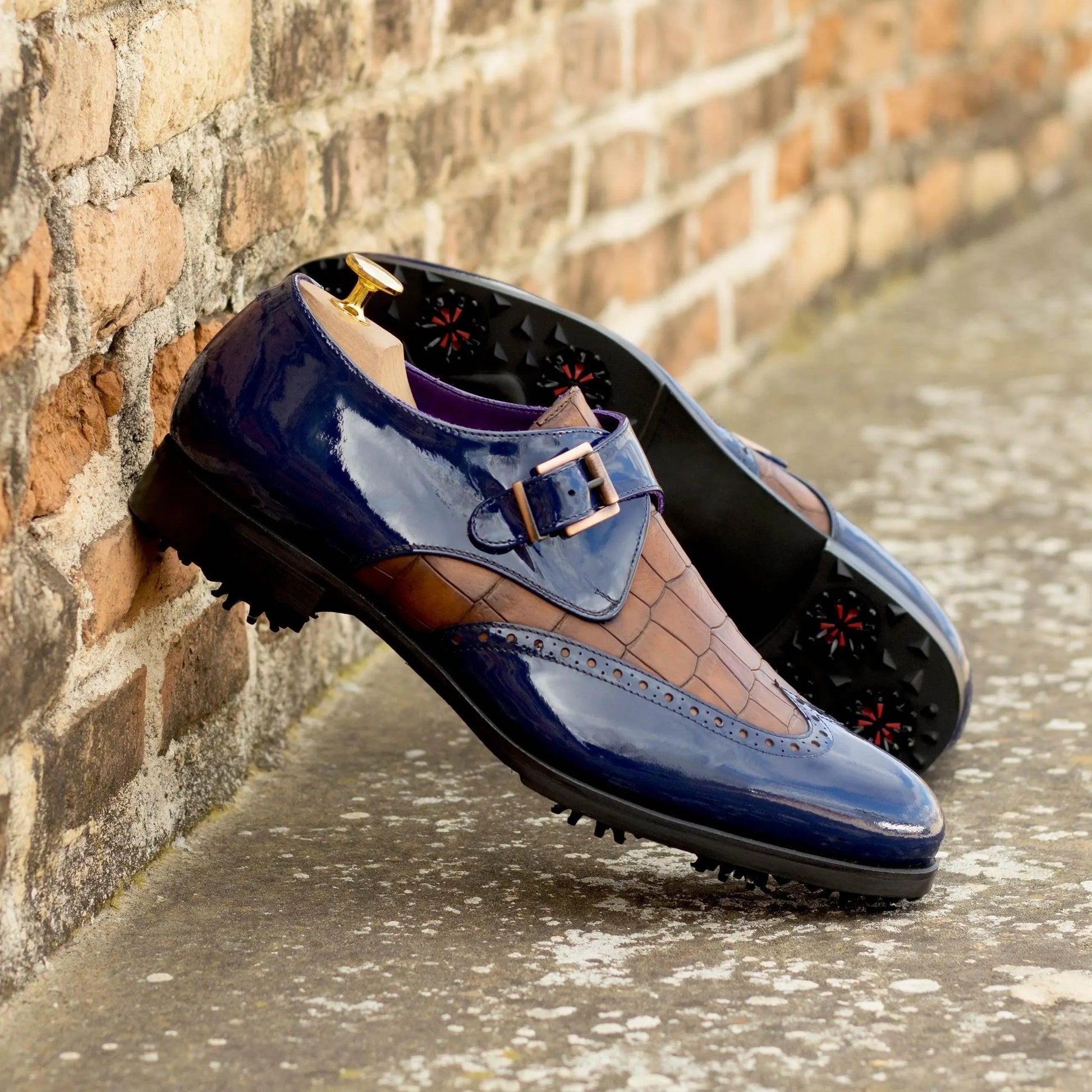 lambo-single-monk-golf-shoes-ii-wholesale-patent-leather-crocodile-674 - GOLF LEAGUE