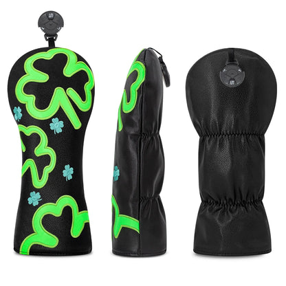 Lucky Clover Golf Headcover Set – Driver, Fairway & Hybrid Covers
