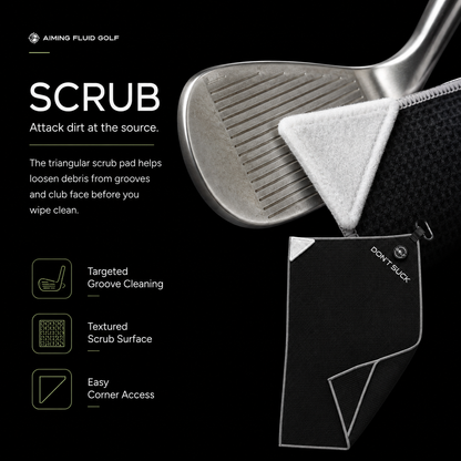 Don't Suck Magna-Anchor™ Stubby Magnetic Golf Towel - Black / Grey
