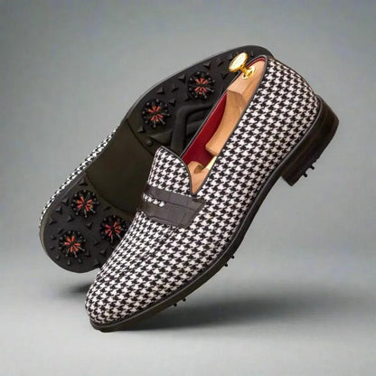 maklak-loafer-golf-shoes-men-houndstooth-loafers-667 - GOLF LEAGUE