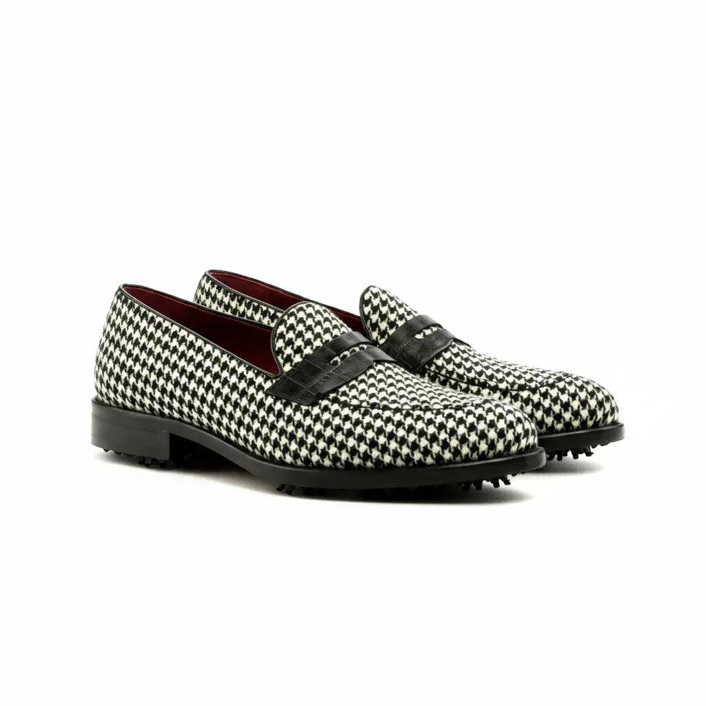 maklak-loafer-golf-shoes-men-houndstooth-loafers-673 - GOLF LEAGUE