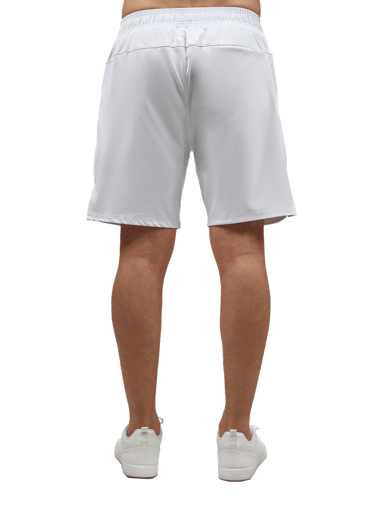 Men's Tennis Shorts - Spin Shorts with Pockets & UV Protection - White