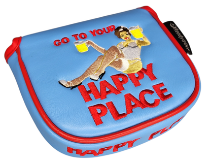 L.A.B. MEZZ OZ Embroidered Center-Shafted Putter Cover by ReadyGOLF - Happy Place