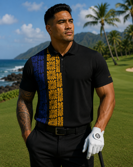 Midnight Aloha Performance Golf Polo