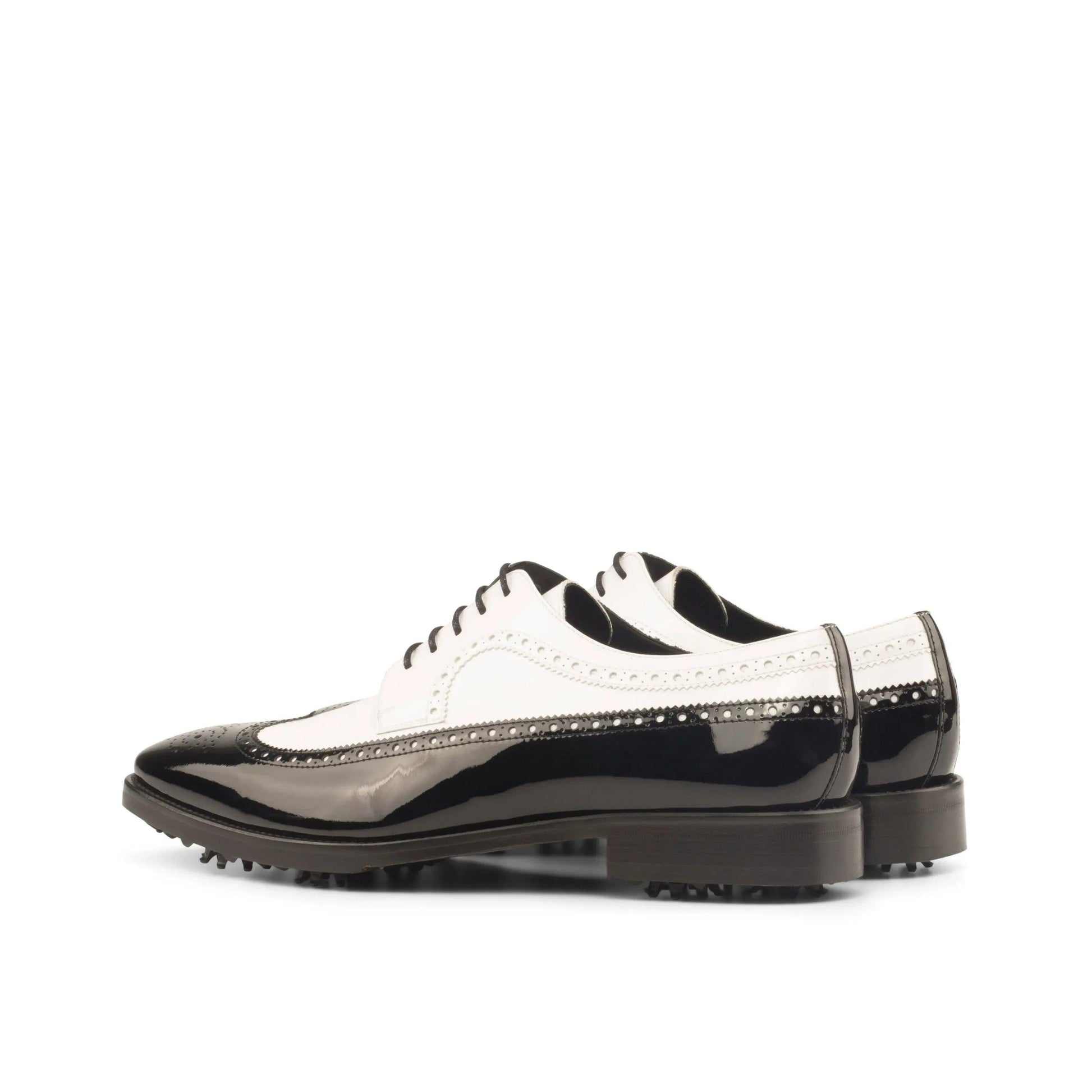 mina-long-blucher-golf-shoes-men-black-white-707 - GOLF LEAGUE