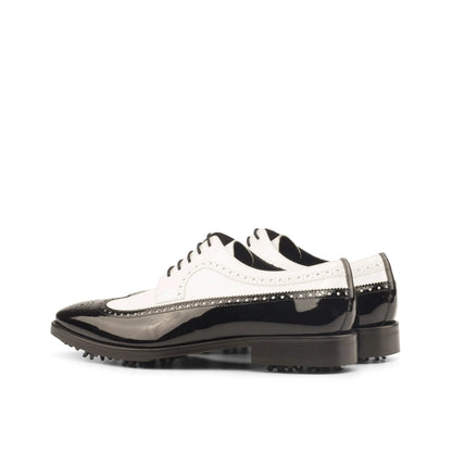 mina-long-blucher-golf-shoes-men-black-white-707 - GOLF LEAGUE