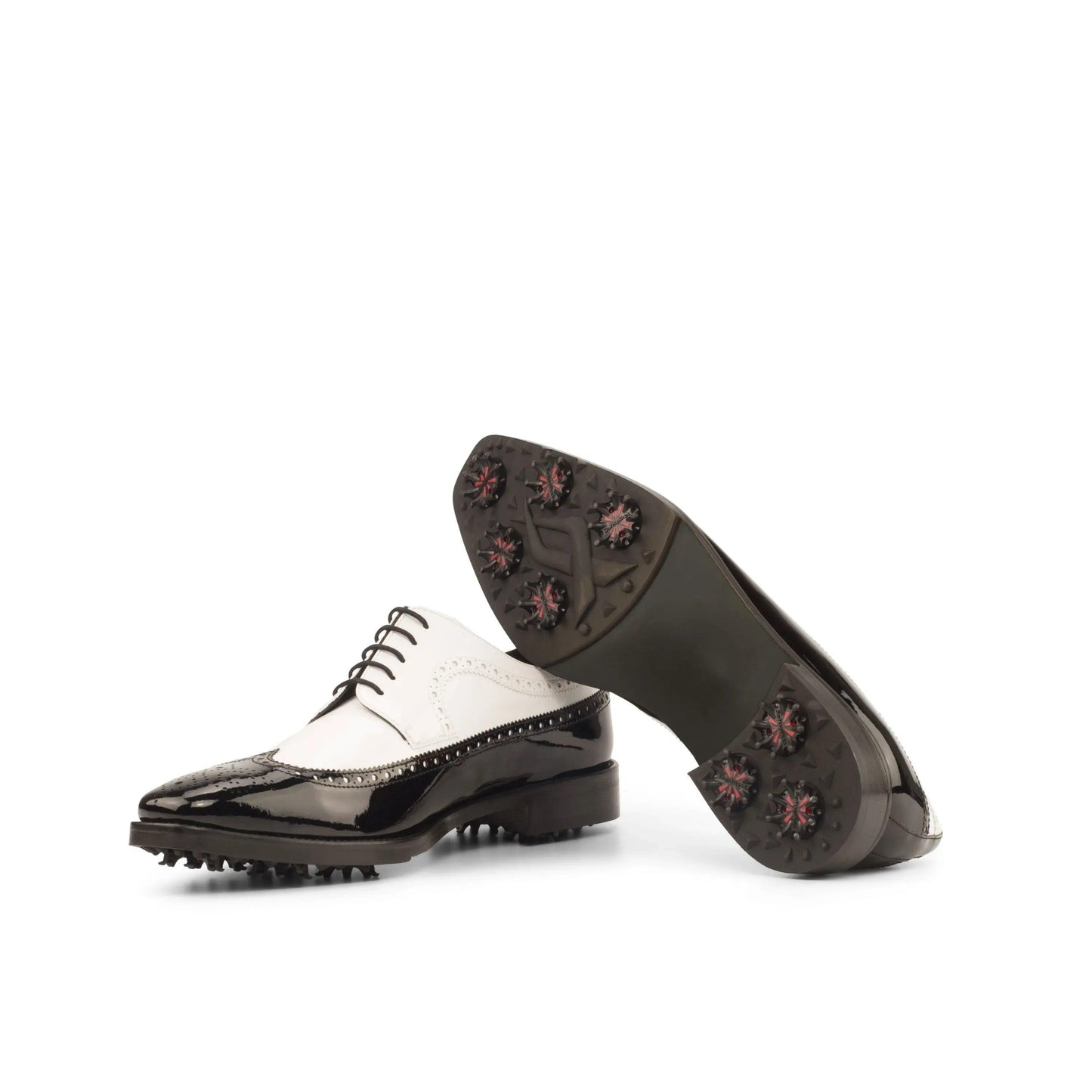 mina-long-blucher-golf-shoes-men-black-white-970 - GOLF LEAGUE