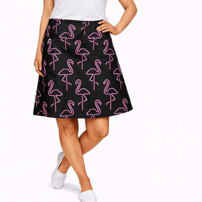Neon Flamingos Ladies Active SKORT by ReadyGOLF