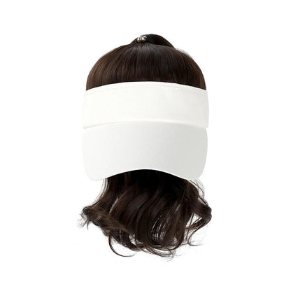 Golf Ponytail Extension Hair Synthetic Wig Curly Wavy Wigs with Visor Hat hair Wigs for Women