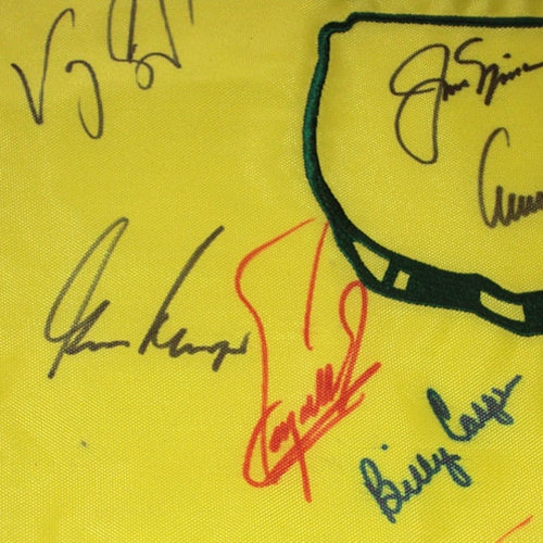 Masters Golf Pin Flag Autographed by 16 Former Champions #18